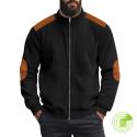 Solid Color Block Long Sleeve Zipper Cardigan Outerwear